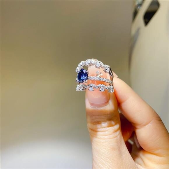 1 Carat Moissanite 925 Sterling Silver Ring - Picture 4 of 5